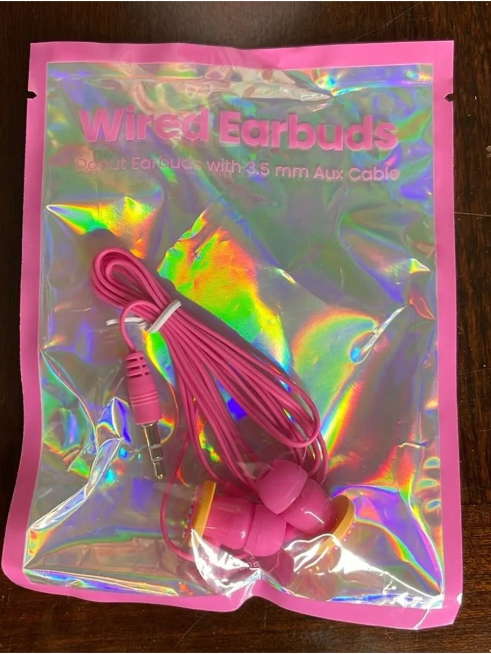 Pink Wired Earbuds with 3.5mm Aux Cable